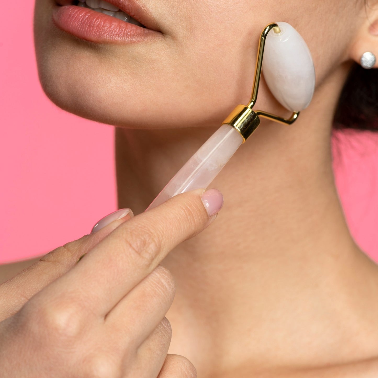 Rose Quartz Face Massager Roller