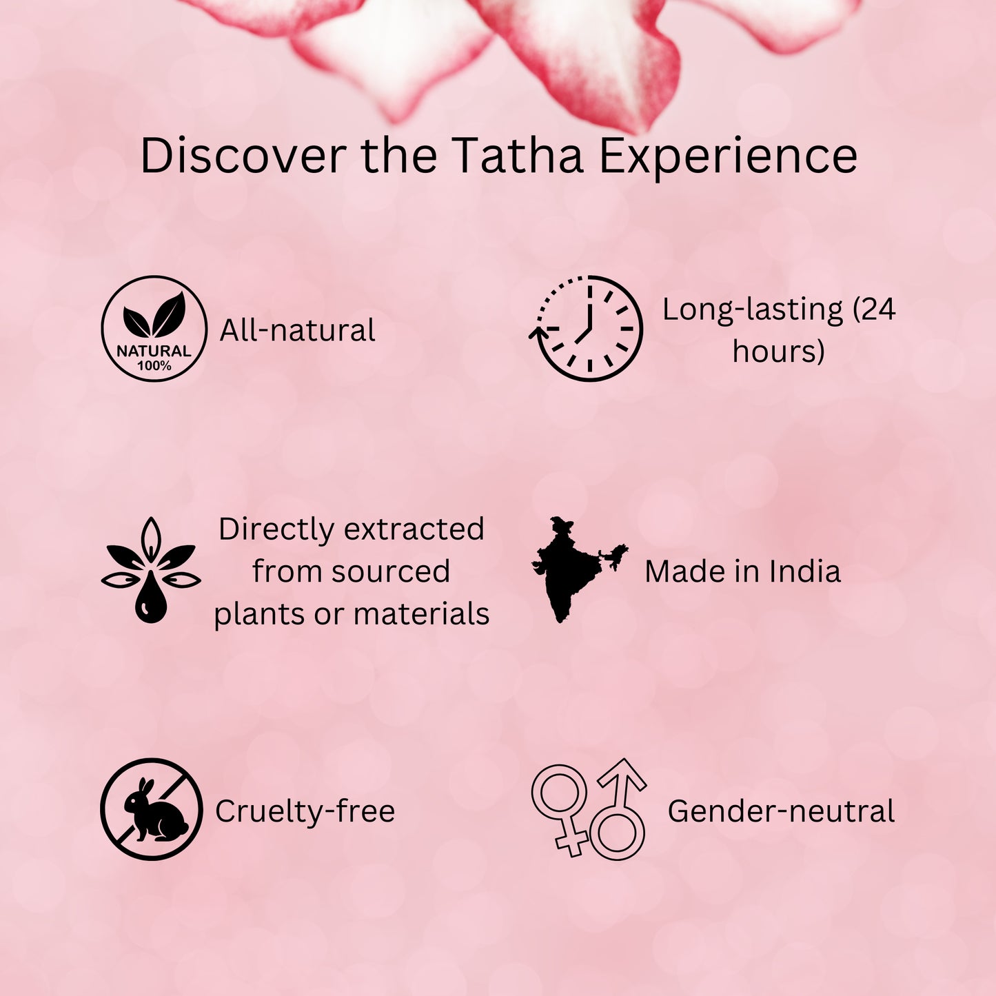 Tatha Bela Attar in a 10ml glass bottle with golden cap—Tatha’s promise of all-natural, long-lasting, cruelty-free, gender-neutral fragrance, made in India and directly extracted from source plants or materials