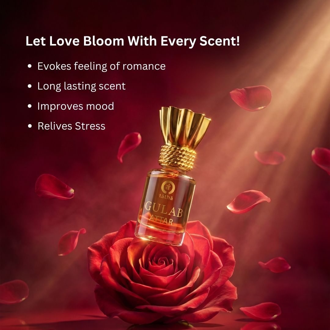 Tatha Rose Attar Alcohol-Free Roll-On Perfume for Women & Men