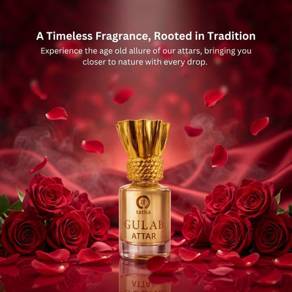 Tatha Rose Attar Alcohol-Free Roll-On Perfume for Women & Men