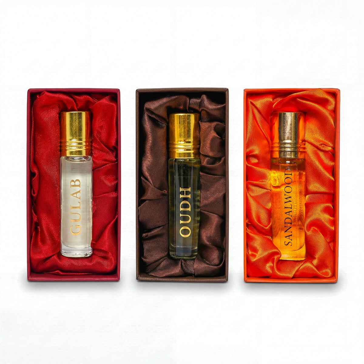 Timeless Fragrance Trio – Gulab, Oudh & Sandalwood