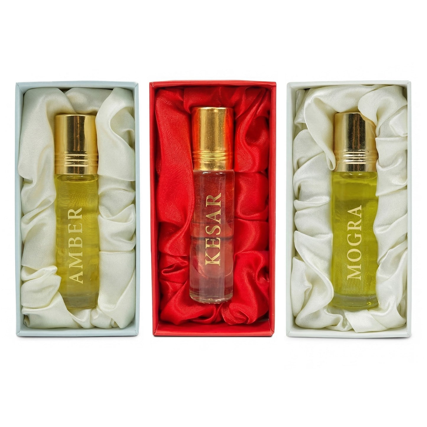 Premium Attar Combo Pack – Amber Kesar Mogra Set