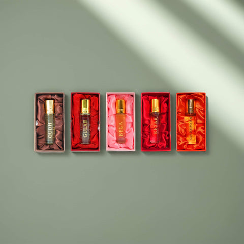 Classic Ittar Collection – Oudh, Gulab, Bela, Kesar & Sandalwood | Long-Lasting Natural Scents